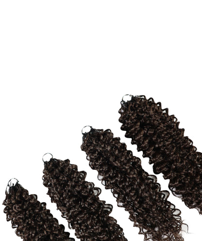 Luxluxe Jerry Curl 18 Inch Pre-Separated Synthetic Feather 110g Crochet Hair Extensions with 100 Strands for Women