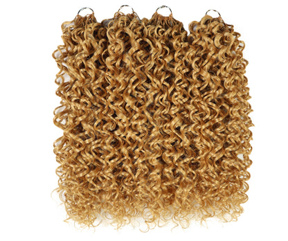 Luxluxe Jerry Curl 18 Inch Pre-Separated Synthetic Feather 110g Crochet Hair Extensions with 100 Strands for Women