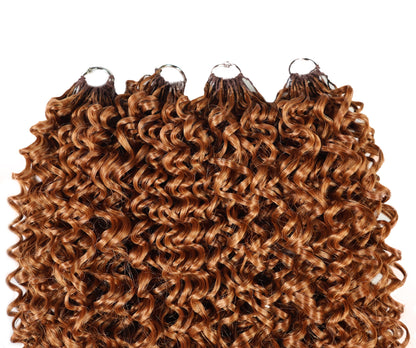 Luxluxe Jerry Curl 18 Inch Pre-Separated Synthetic Feather 110g Crochet Hair Extensions with 100 Strands for Women