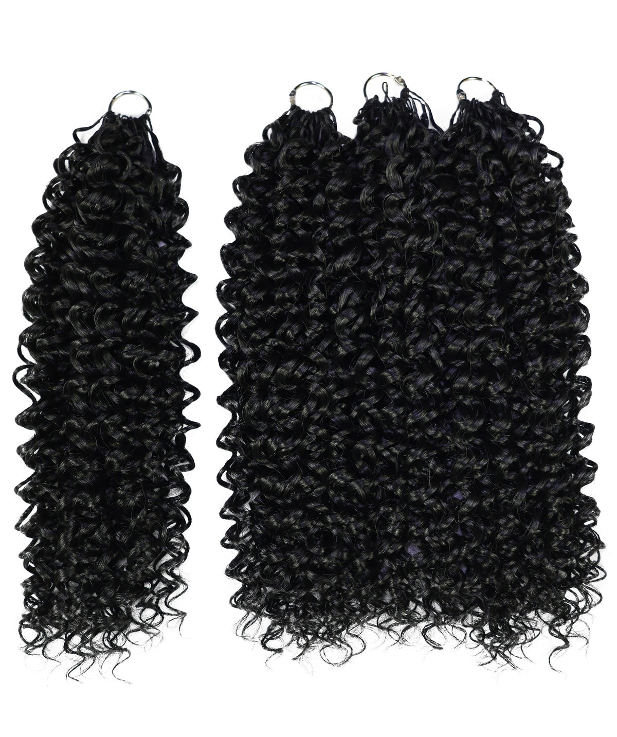 Luxluxe Bohemian 18" Pre-Separated Synthetic Feather 110g Crochet Hair Extensions with 100 Strands for Women