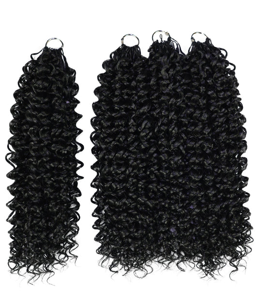 Luxluxe Bohemian 18" Pre-Separated Synthetic Feather 110g Crochet Hair Extensions with 100 Strands for Women