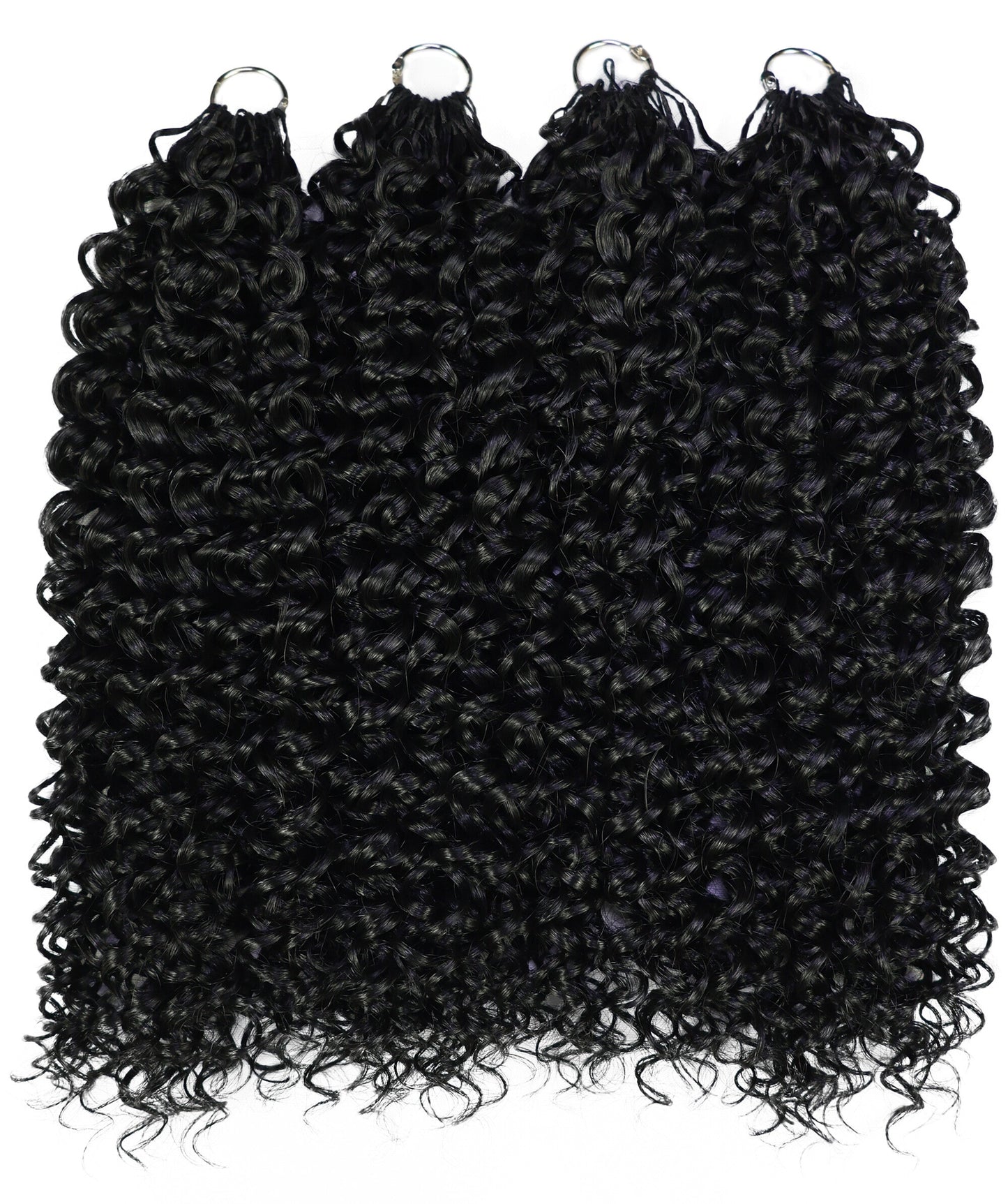 Luxluxe Bohemian 18" Pre-Separated Synthetic Feather 110g Crochet Hair Extensions with 100 Strands for Women
