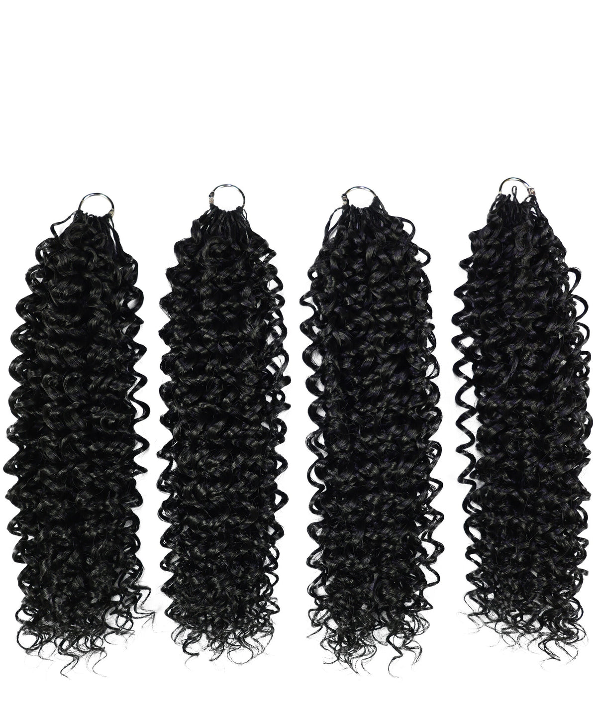 Luxluxe Bohemian 18" Pre-Separated Synthetic Feather 110g Crochet Hair Extensions with 100 Strands for Women