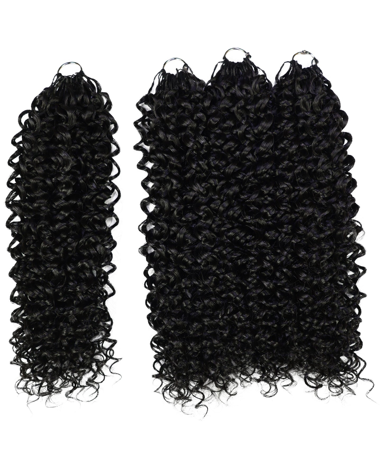 Luxluxe Bohemian 18" Pre-Separated Synthetic Feather 110g Crochet Hair Extensions with 100 Strands for Women