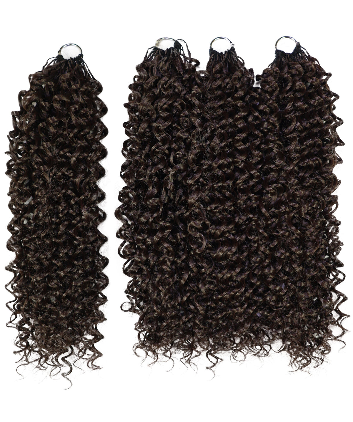 Luxluxe Bohemian 18" Pre-Separated Synthetic Feather 110g Crochet Hair Extensions with 100 Strands for Women