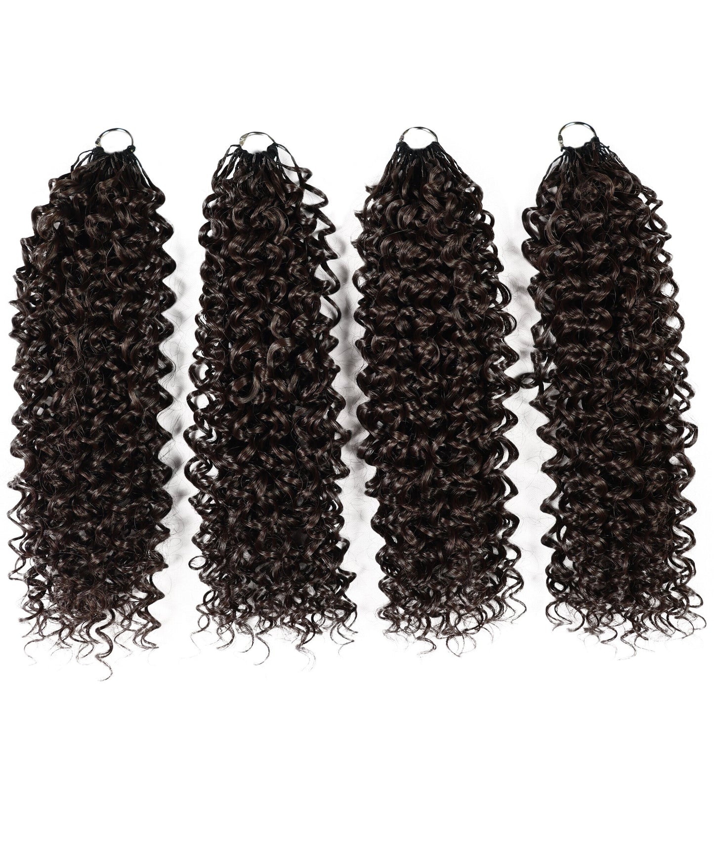 Luxluxe Bohemian 18" Pre-Separated Synthetic Feather 110g Crochet Hair Extensions with 100 Strands for Women