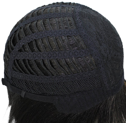 Shelia Mid-Length Human Hair Blend 10 Inch Full Wig Fun & Edgy Shag  with Razor-Finished Bob