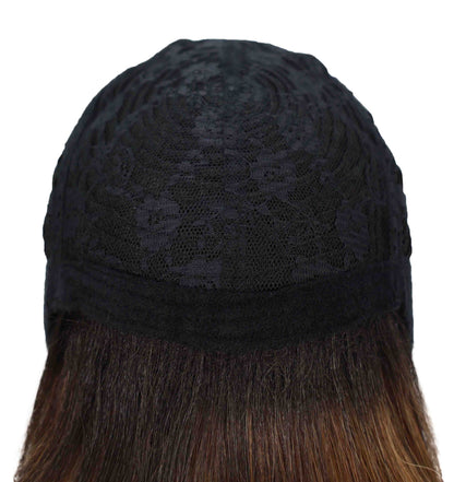 Shelia Mid-Length Human Hair Blend 10 Inch Full Wig Fun & Edgy Shag  with Razor-Finished Bob