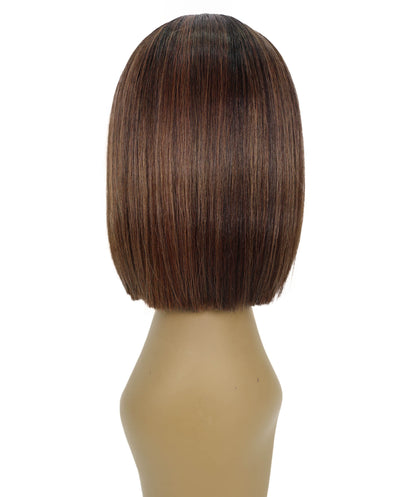 Shelia Mid-Length Human Hair Blend 10 Inch Full Wig Fun & Edgy Shag  with Razor-Finished Bob