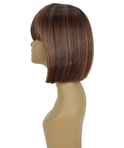 Shelia Mid-Length Human Hair Blend 10 Inch Full Wig Fun & Edgy Shag  with Razor-Finished Bob