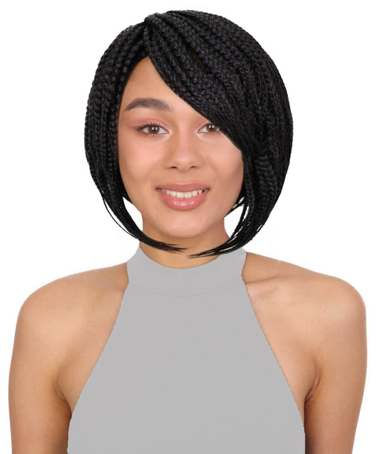 Brendy Women's Full Wig 8.5 Inch Side-Part Short Micro Braided Wig