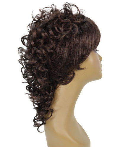 Abdul 14.5 Inch Vintage-Inspired Short Front, Long Back Synthetic Style with Soft Curly Mullet Wig