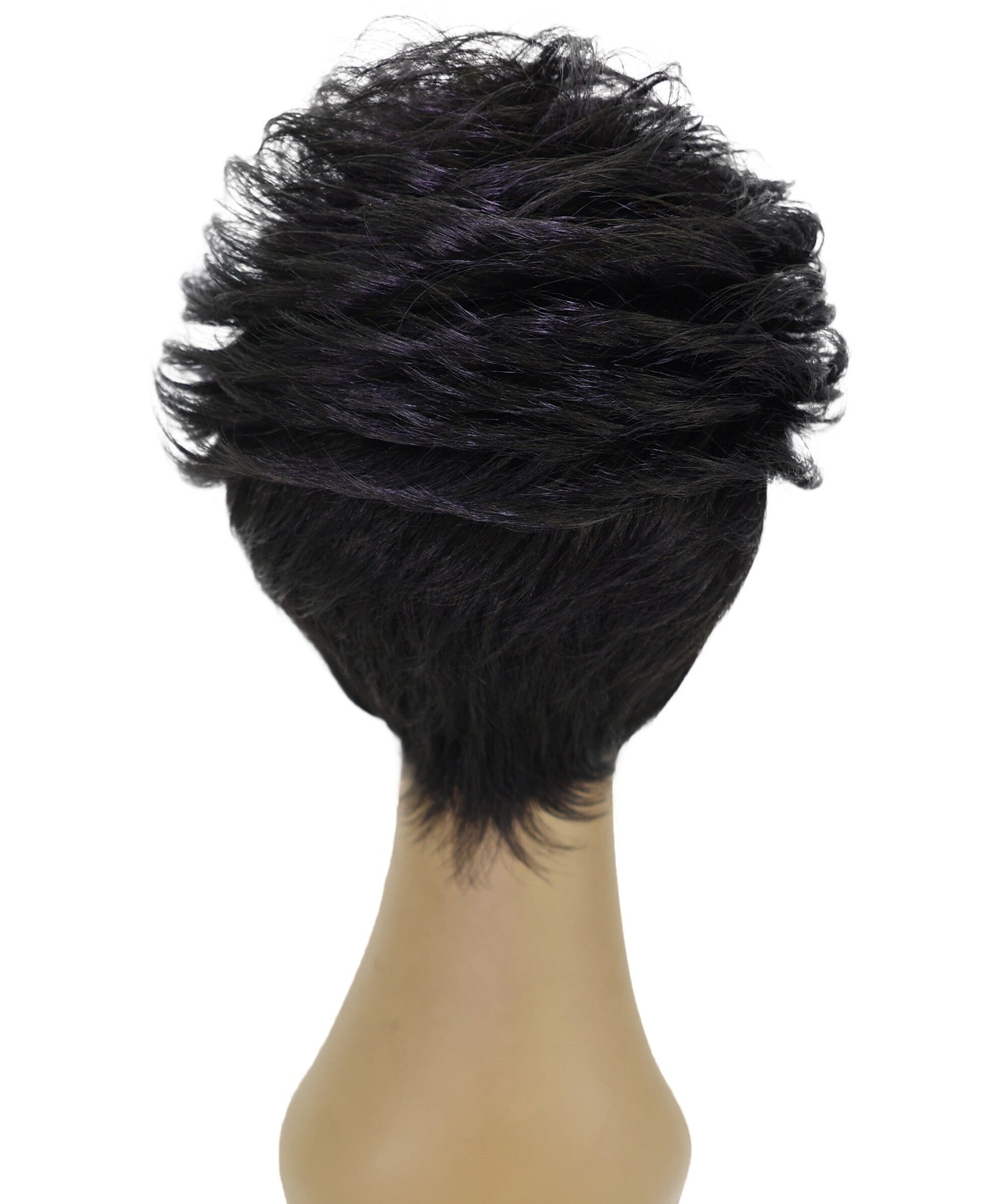 LUXLUXE Pixie Cut Wig with Bangs – Women's 10 Inch Short Curly 77g Hairpiece Heat Resistant Synthetic Fiber