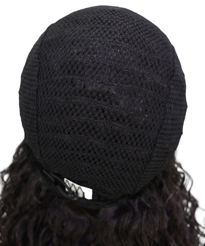 LUXLUXE Deep Wave Lace Frontal Half Wig Dark Brown – Curly Textured Hairpiece with Natural Hairline Appearance Heat Resistant Synthetic Fiber