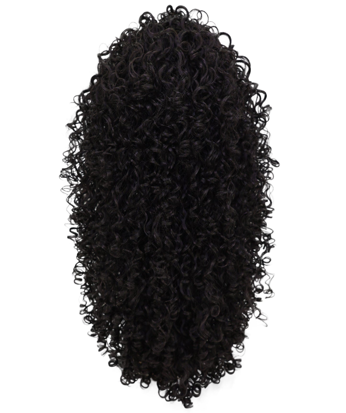LUXLUXE Deep Wave Lace Frontal Half Wig Dark Brown – Curly Textured Hairpiece with Natural Hairline Appearance Heat Resistant Synthetic Fiber