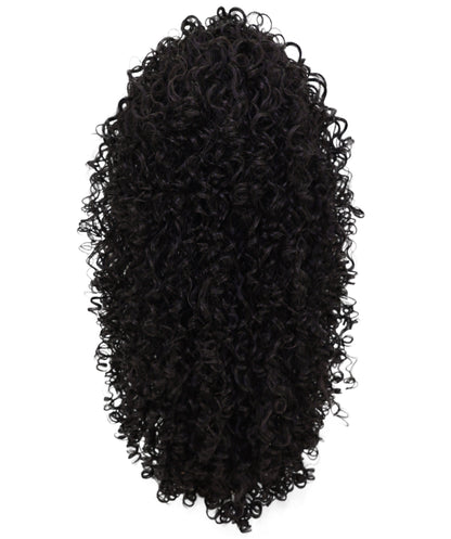 LUXLUXE Deep Wave Lace Frontal Half Wig Dark Brown – Curly Textured Hairpiece with Natural Hairline Appearance Heat Resistant Synthetic Fiber