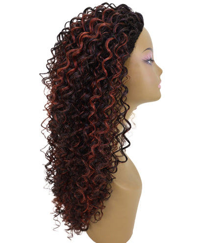 LUXLUXE Kinky Curly Half Wig – Voluminous Textured Curl 25 Inch 214g Hair Heat Resistant Synthetic Fiber
