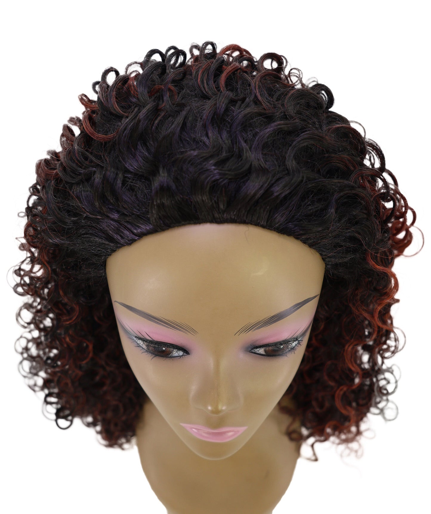 LUXLUXE Kinky Curly Half Wig – Voluminous Textured Curl 25 Inch 214g Hair Heat Resistant Synthetic Fiber