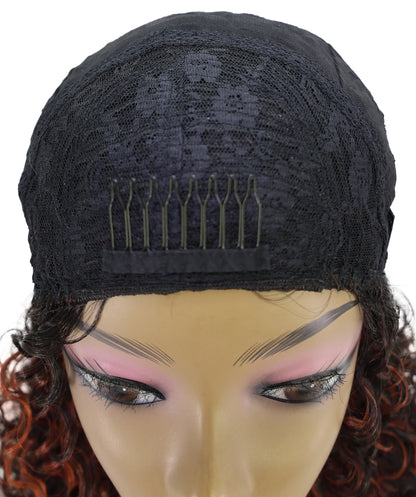 LUXLUXE Kinky Curly Half Wig – Voluminous Textured Curl 25 Inch 214g Hair Heat Resistant Synthetic Fiber