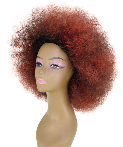 LUXLUXE Afro Kinky Curly Wig – 16 Inch Textured Curl Style Full Rounded 130g Bold Hair Heat Resistant Synthetic Fiber