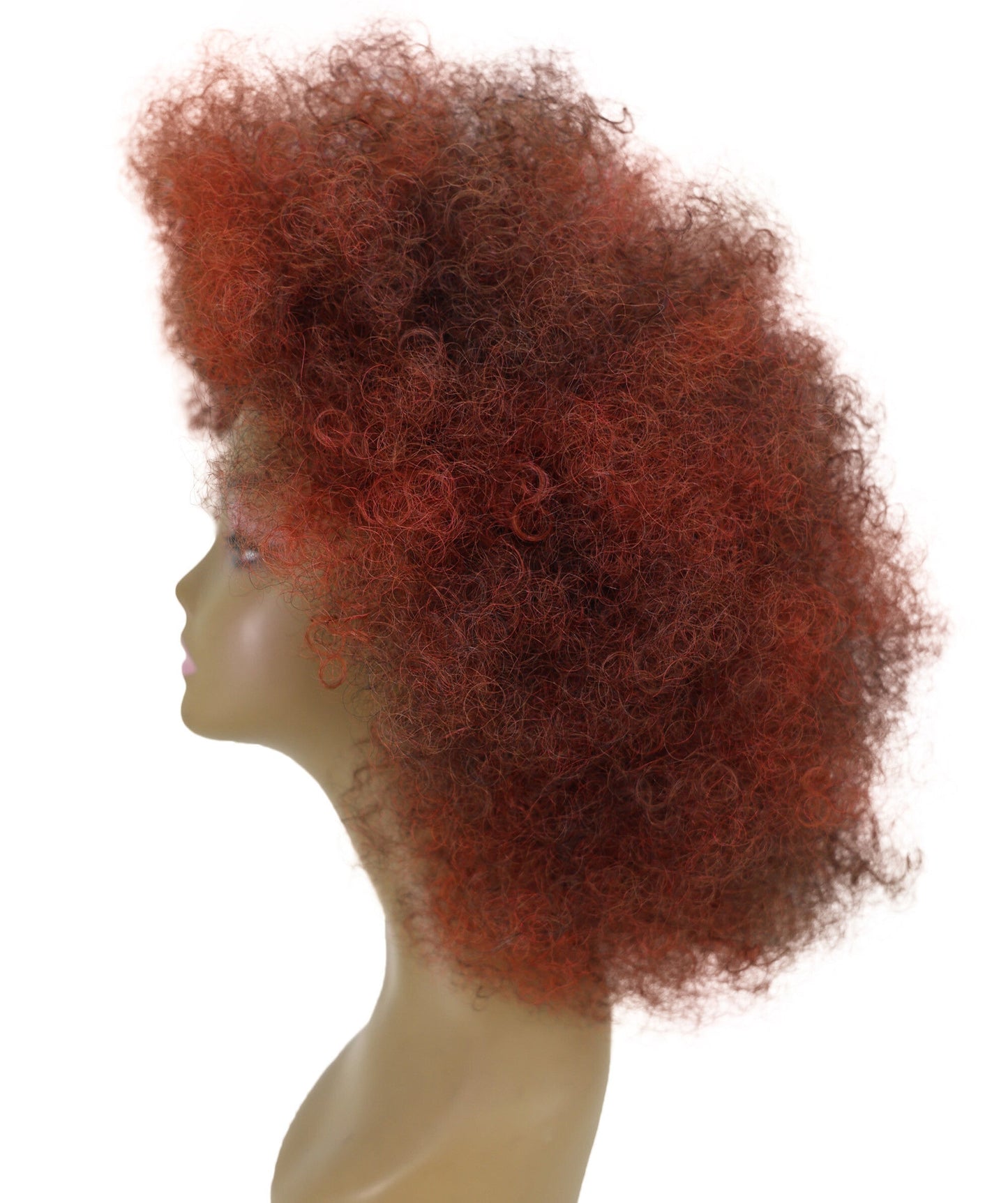 LUXLUXE Afro Kinky Curly Wig – 16 Inch Textured Curl Style Full Rounded 130g Bold Hair Heat Resistant Synthetic Fiber