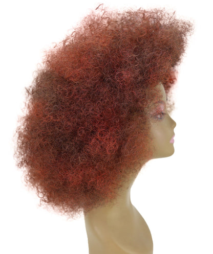LUXLUXE Afro Kinky Curly Wig – 16 Inch Textured Curl Style Full Rounded 130g Bold Hair Heat Resistant Synthetic Fiber