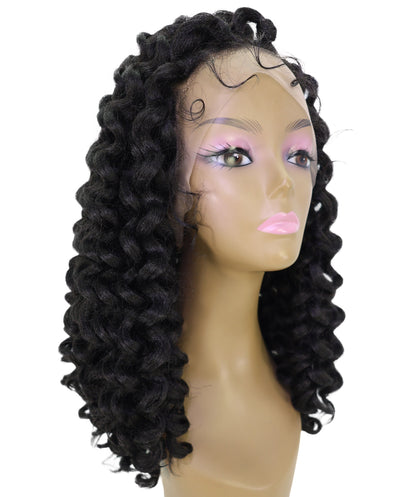 LUXLUXE 14" Curly Full Hand Tied Wig – 232g Voluminous Curl Hairpiece Heat Resistant Synthetic Fiber