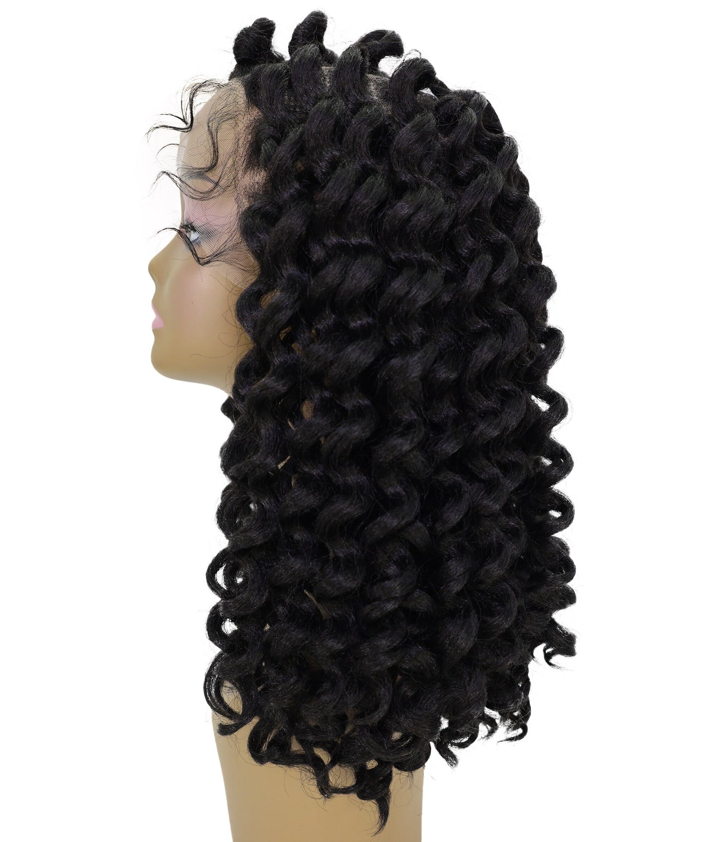 LUXLUXE 14" Curly Full Hand Tied Wig – 232g Voluminous Curl Hairpiece Heat Resistant Synthetic Fiber