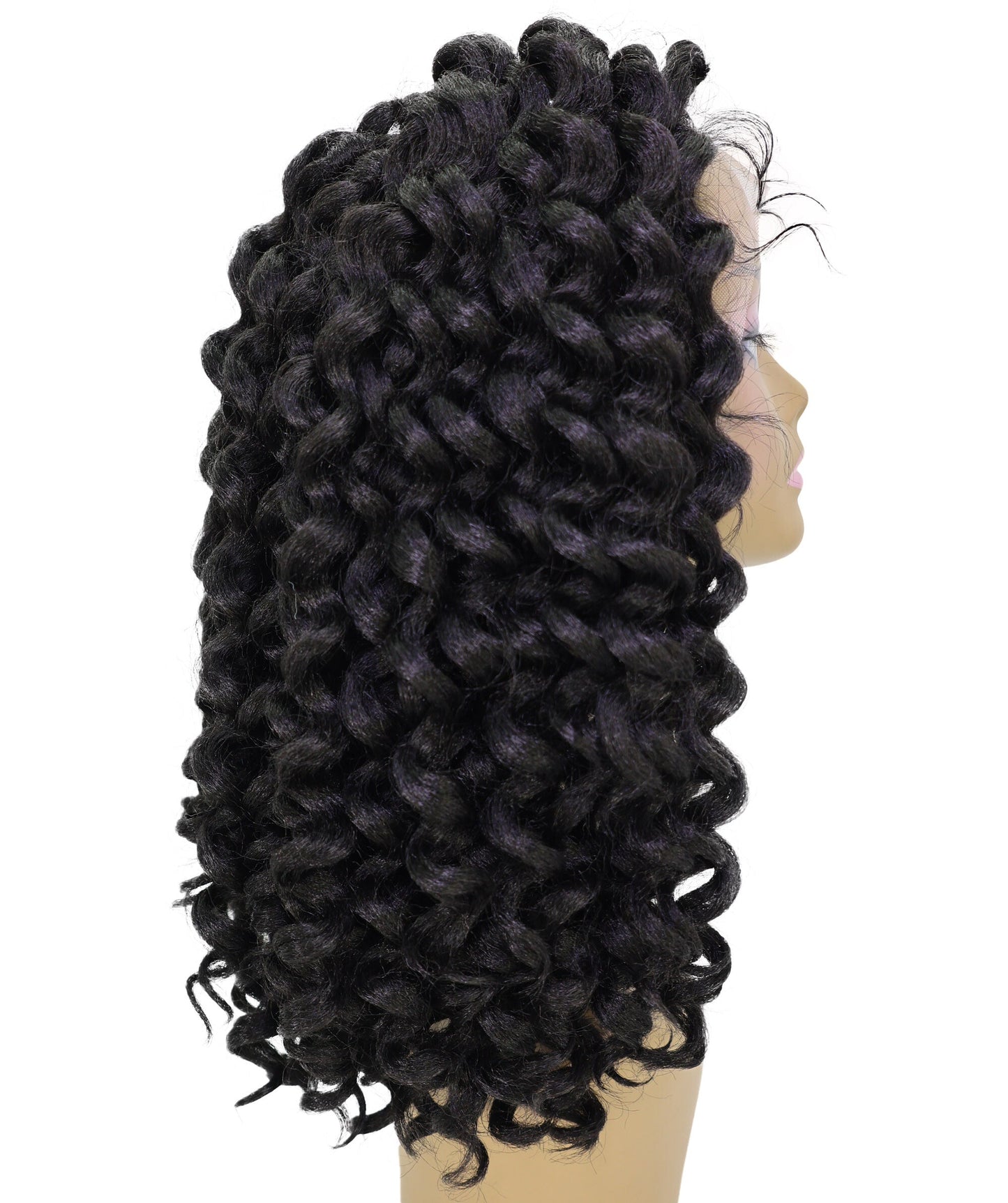 LUXLUXE 14" Curly Full Hand Tied Wig – 232g Voluminous Curl Hairpiece Heat Resistant Synthetic Fiber