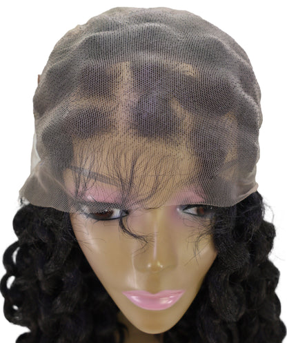 LUXLUXE 14" Curly Full Hand Tied Wig – 232g Voluminous Curl Hairpiece Heat Resistant Synthetic Fiber