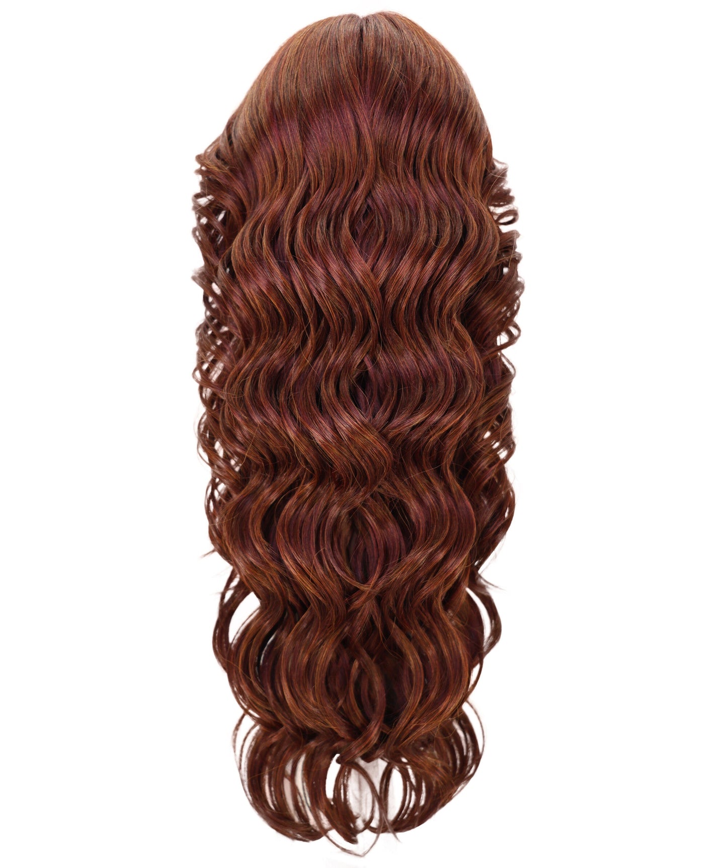 LUXLUXE 25.5" Long Wavy Lace Front Wig – Women's Textured Wave 247g Hairpiece Heat Resistant Synthetic Fiber
