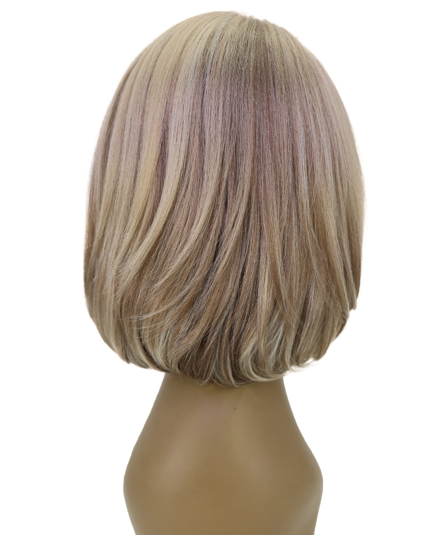 LUXLUXE 10 Inch Frosted Ash Blonde Short Straight Lace Front Wig – Women's Sleek Bob 118g Hair Heat Resistant Synthetic Fiber