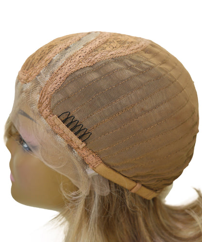 LUXLUXE 10 Inch Frosted Ash Blonde Short Straight Lace Front Wig – Women's Sleek Bob 118g Hair Heat Resistant Synthetic Fiber