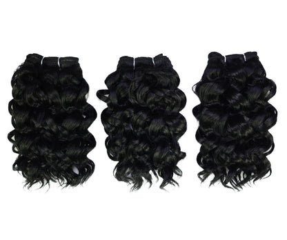 LUXLUXE Deep Curly Synthetic Hair Extension – 6.5 Inch Dense Curl Weft Style 110g for Women Versatile Styling