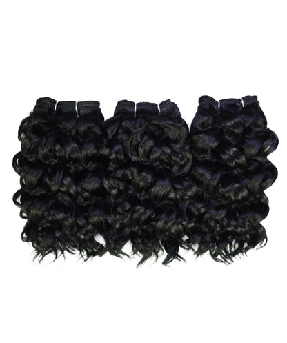 LUXLUXE Deep Curly Synthetic Hair Extension – 6.5 Inch Dense Curl Weft Style 110g for Women Versatile Styling