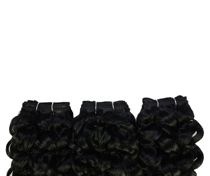 LUXLUXE Deep Curly Synthetic Hair Extension – 6.5 Inch Dense Curl Weft Style 110g for Women Versatile Styling