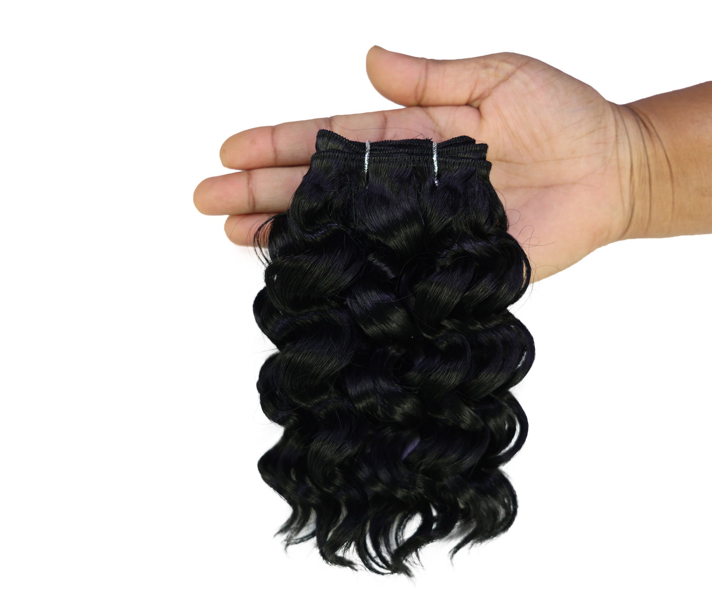 LUXLUXE Deep Curly Synthetic Hair Extension – 6.5 Inch Dense Curl Weft Style 110g for Women Versatile Styling