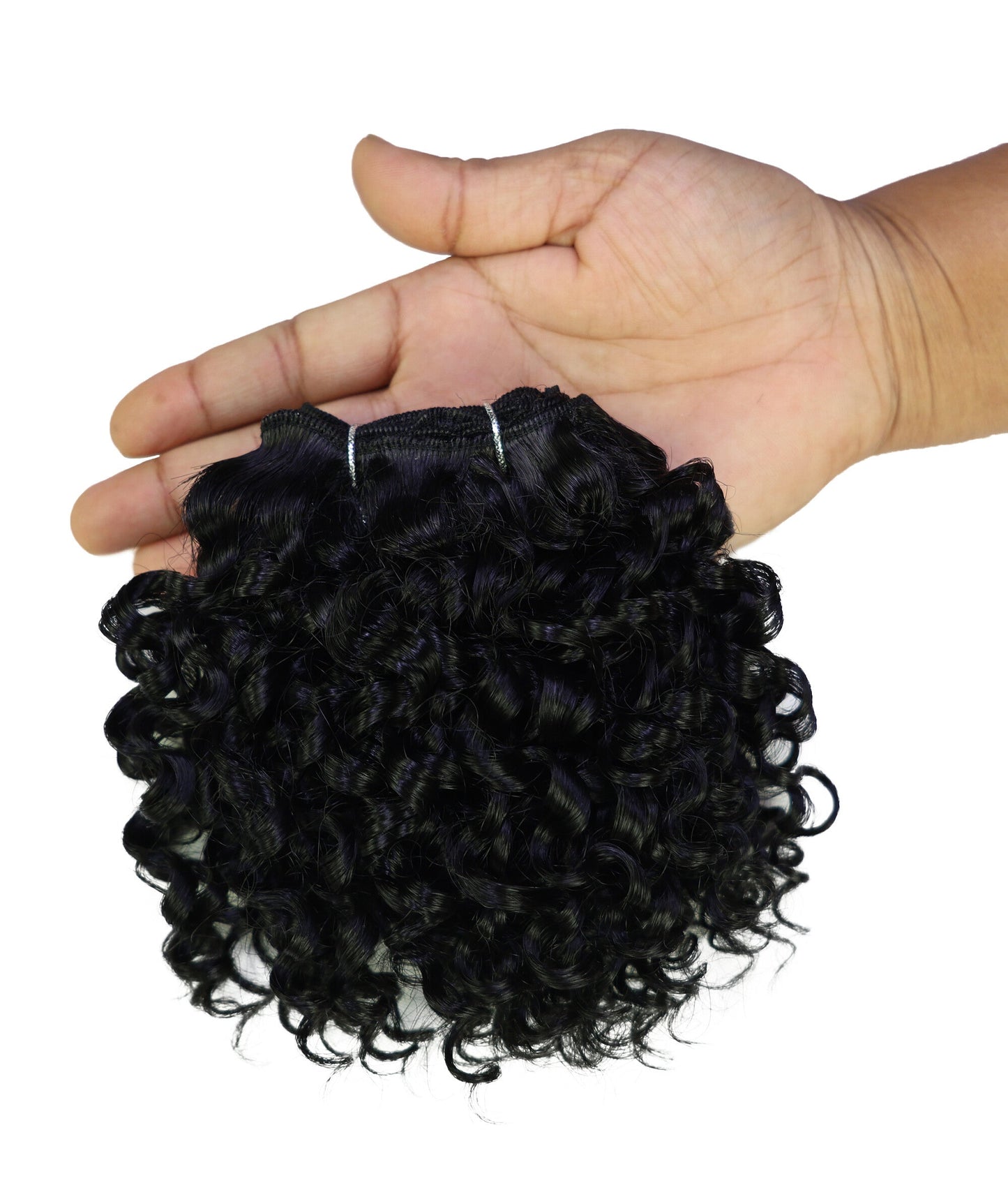 LUXLUXE Burmese Curl Synthetic Hair Extension – 5 Inch Dense Curly Weft Style 110g for Women Textured Styling