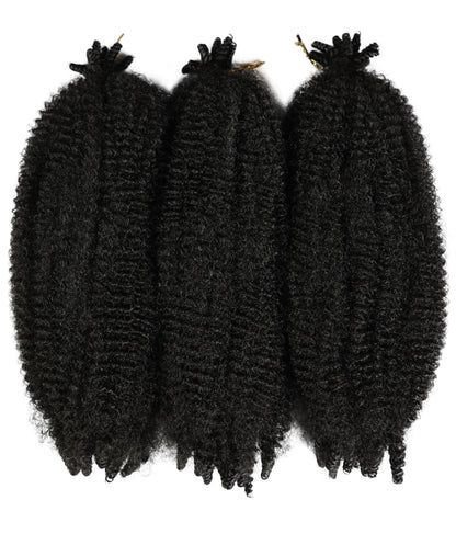 LUXLUXE Springy Afro Twist Hair Extensions - 16 Inch Synthetic Braided Hairpiece 117g for Women