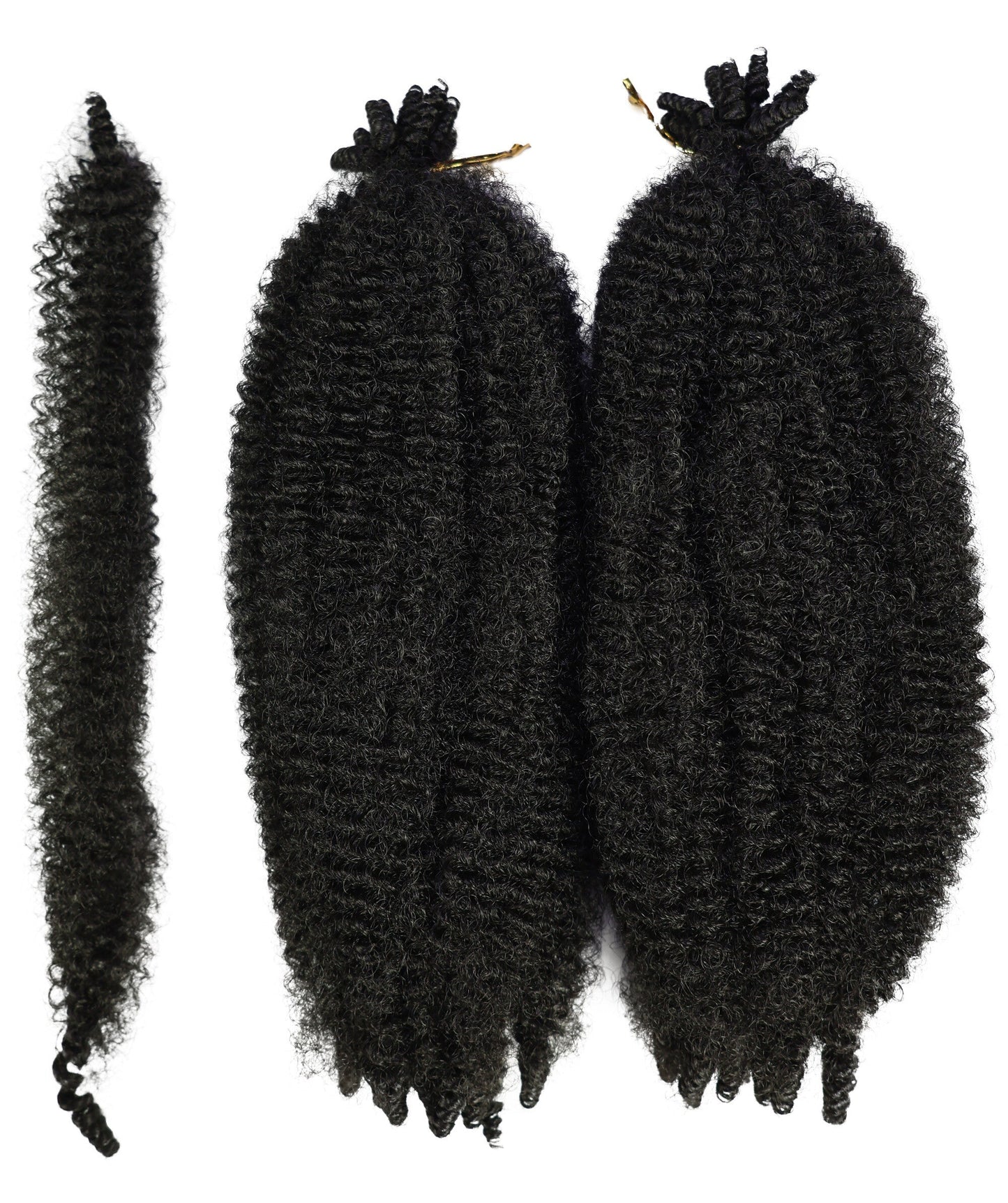 LUXLUXE Springy Afro Twist Hair Extensions - 16 Inch Synthetic Braided Hairpiece 117g for Women