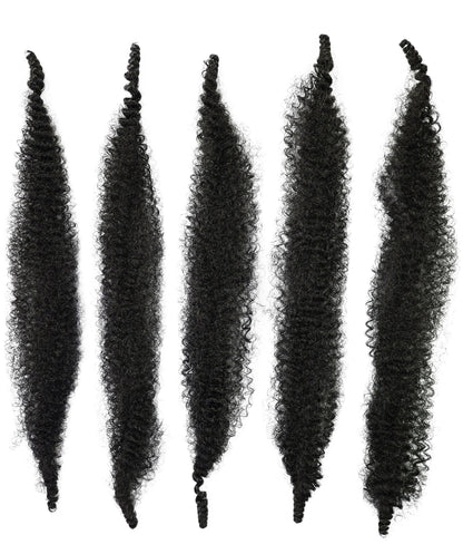 LUXLUXE Springy Afro Twist Hair Extensions - 16 Inch Synthetic Braided Hairpiece 117g for Women