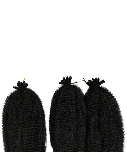 LUXLUXE Springy Afro Twist Hair Extensions - 16 Inch Synthetic Braided Hairpiece 117g for Women