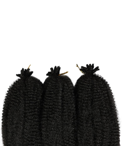 LUXLUXE Springy Afro Twist Hair Extensions - 16 Inch Synthetic Braided Hairpiece 117g for Women