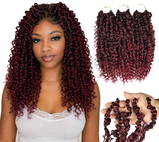 LUXLUXE Passion Twist Boho Synthetic Hair Extensions - 14 Inch Braided 115g Hairpiece for Women