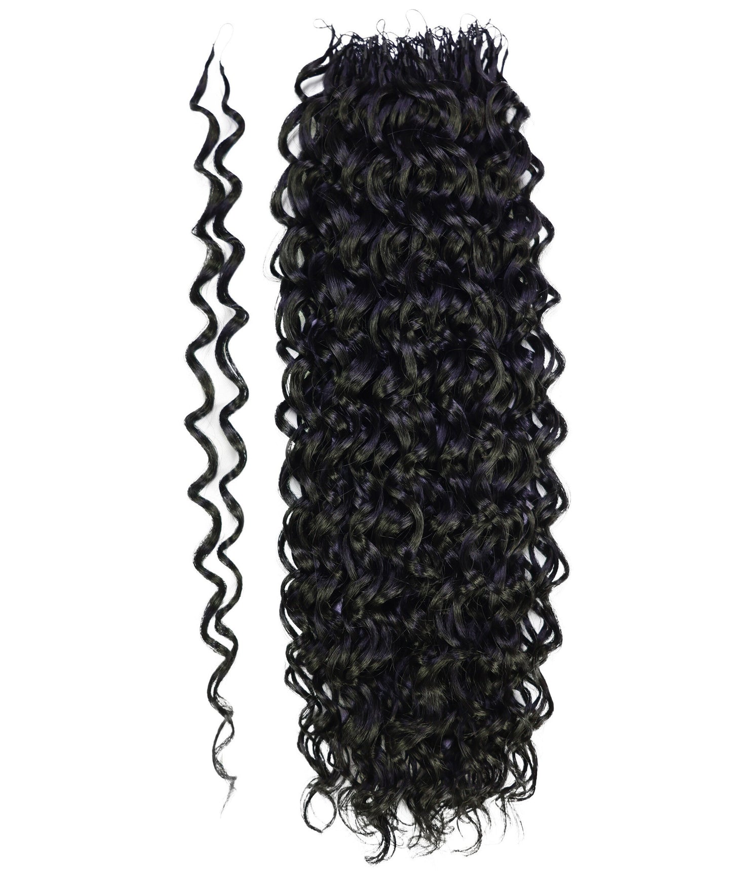 LUXLUXE Water Wave Feather Crochet Human &  Synthetic Mix Hair Extensions - 19 Inch Braiding 60g Hairpiece for Women