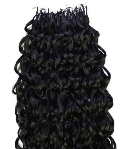 LUXLUXE Water Wave Feather Crochet Human &  Synthetic Mix Hair Extensions - 19 Inch Braiding 60g Hairpiece for Women