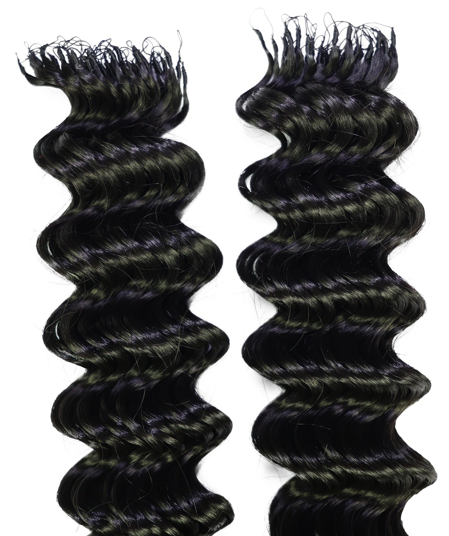 LUXLUXE Deep Wave Wavy Feather Crochet Hair Extensions Human & Synthetic Mix - 20 Inch pre separated 100g Hairpiece