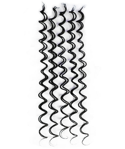 LUXLUXE Deep Wave Wavy Feather Crochet Hair Extensions Human & Synthetic Mix - 20 Inch pre separated 100g Hairpiece