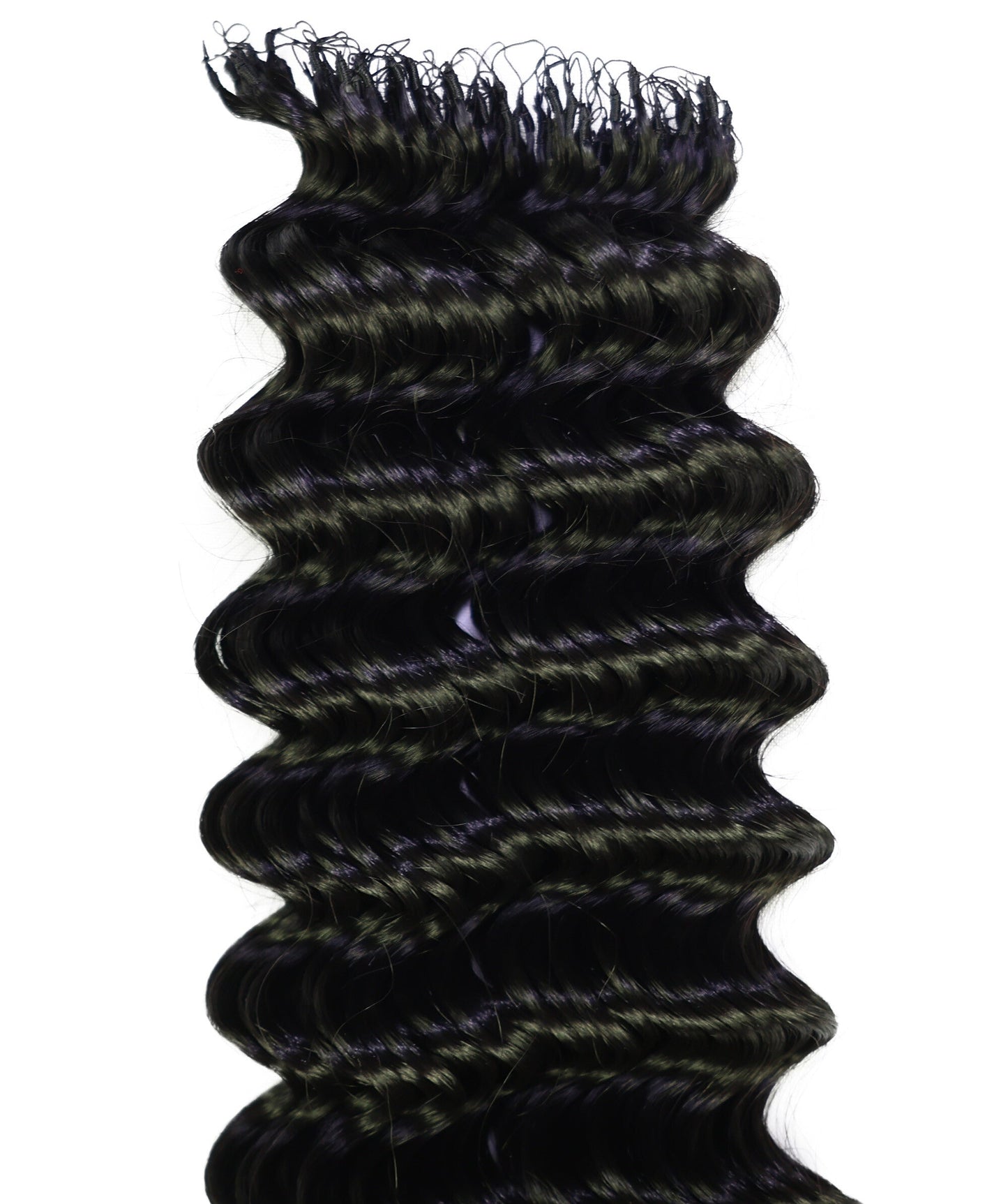 LUXLUXE Deep Wave Wavy Feather Crochet Hair Extensions Human & Synthetic Mix - 20 Inch pre separated 100g Hairpiece