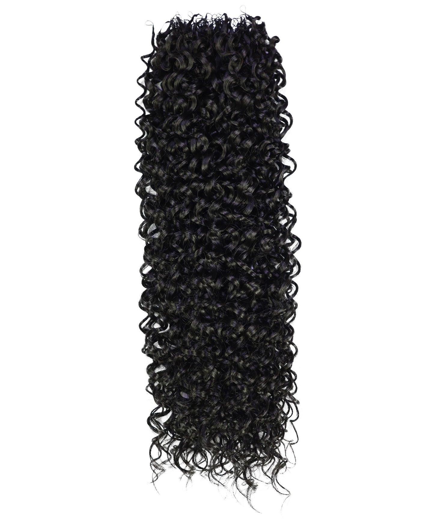 LUXLUXE Hawaiian Jerry Deep Wave Feather Crochet Human & Synthetic Hair Mix Extensions - 20" Curly Braided 100g Hairpiece